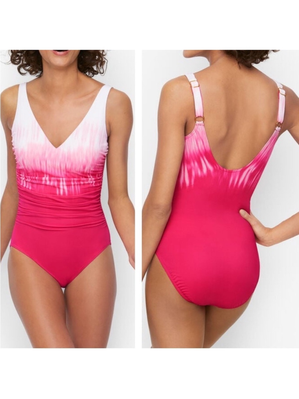 Miraclesuit x Talbots NWOT Blockbuster Dip Dye pink one-piece size: 20W